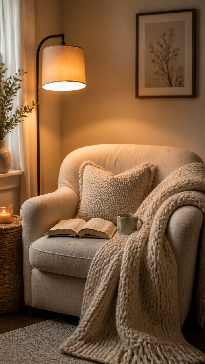 Set Up a Reading Nook with Soft Lighting