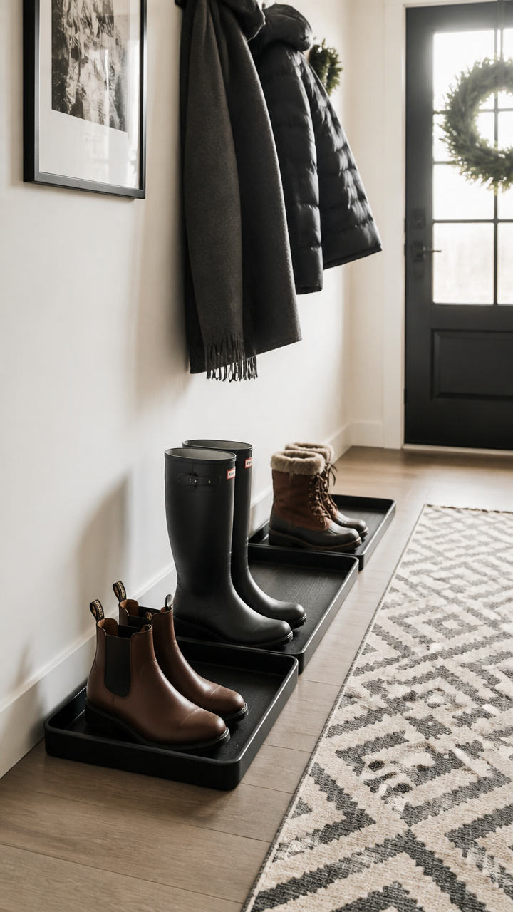 Line Entryway with Sleek Boot Trays