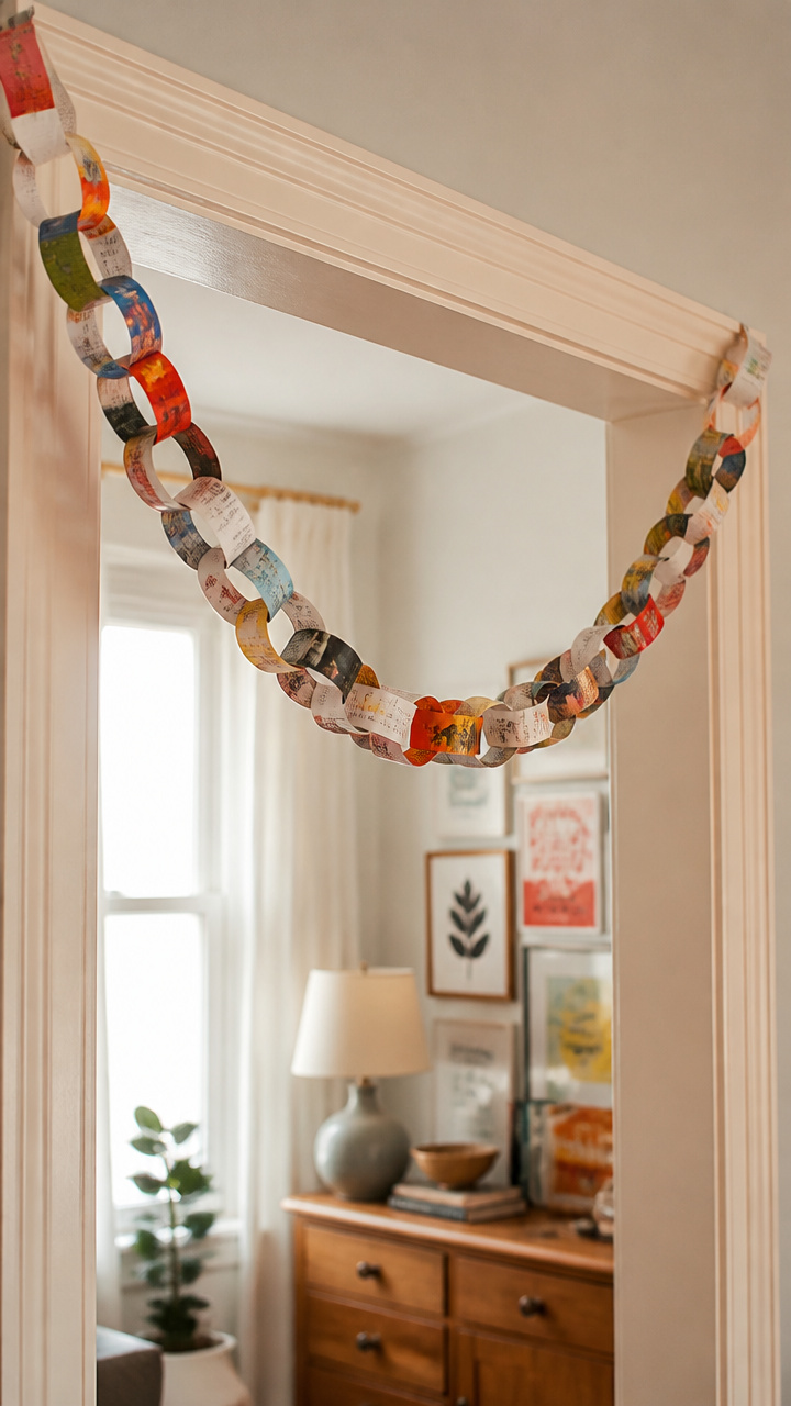 String Together a Paper Chain from Magazine Pages