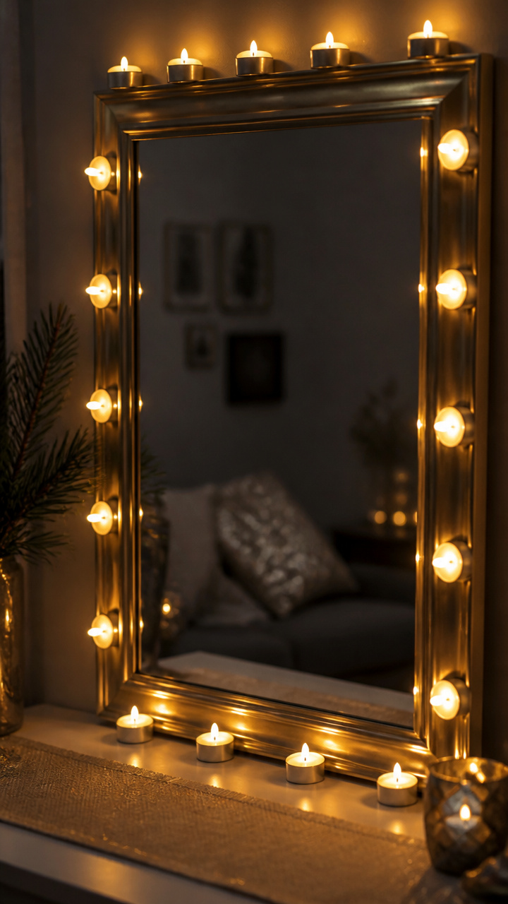 Create a Mirror Glow with Tea Lights