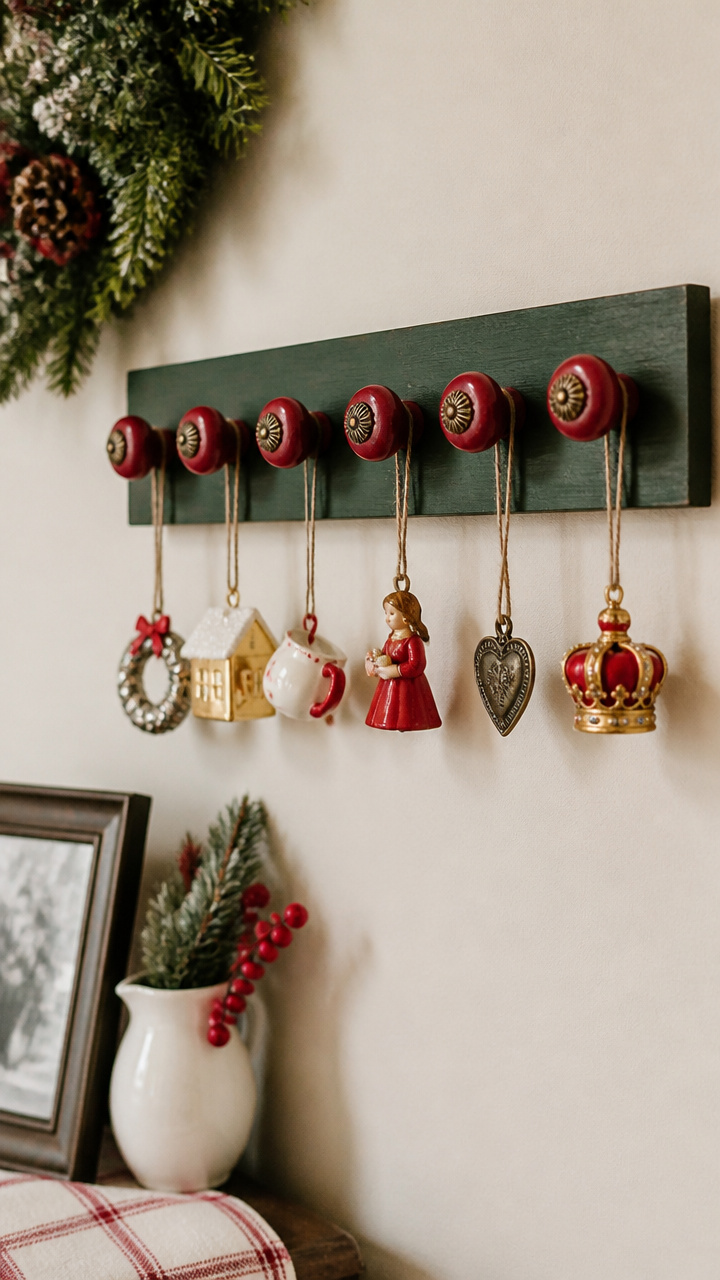 Turn Drawer Knobs into Mini Ornament Holders