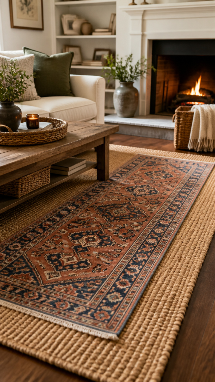 Layer Rugs for Added Warmth and Pattern