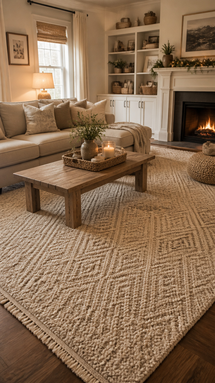 Lay Down a Textured Rug in High-Traffic Areas