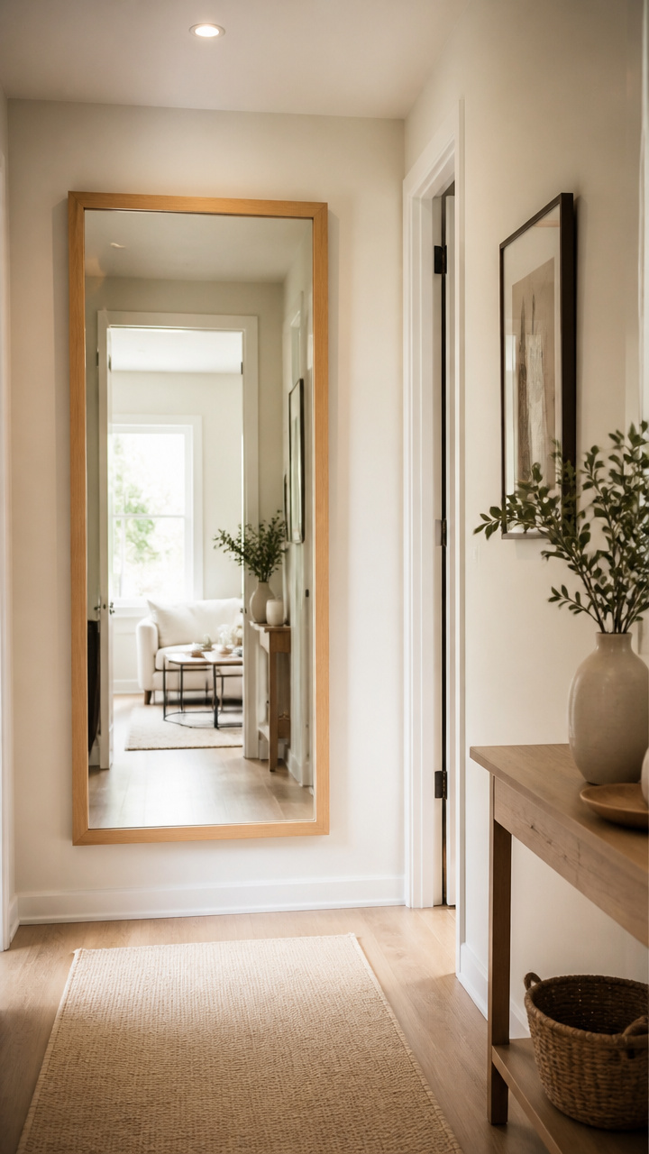 Hang a Large Mirror to Brighten Small Rooms