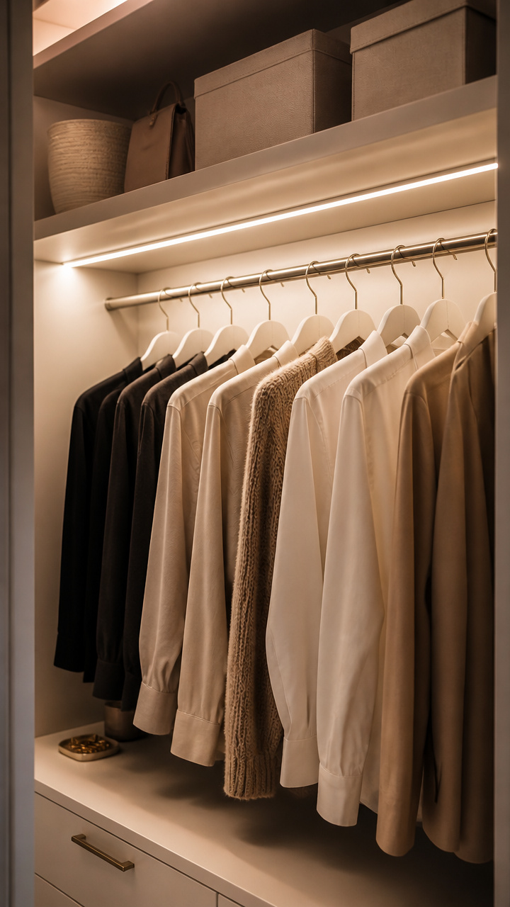 Install Under-Shelf Lighting in Closets