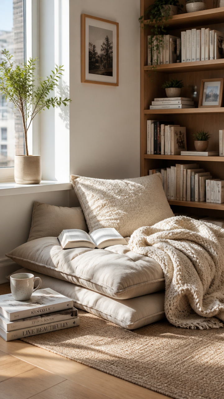 Create a Calming Reading Nook with Floor Cushions