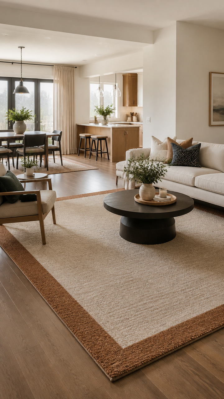Add Rugs with Borders to Define Zones