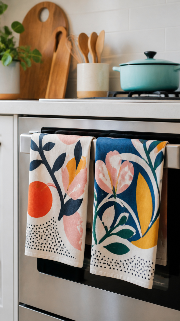 Upgrade Kitchen Towels with Artistic Prints