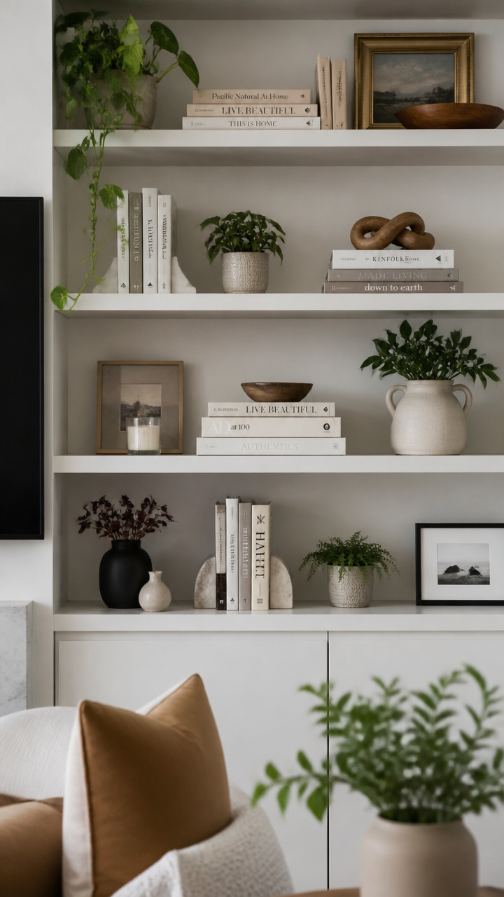 Style Shelves with Intentional Groupings