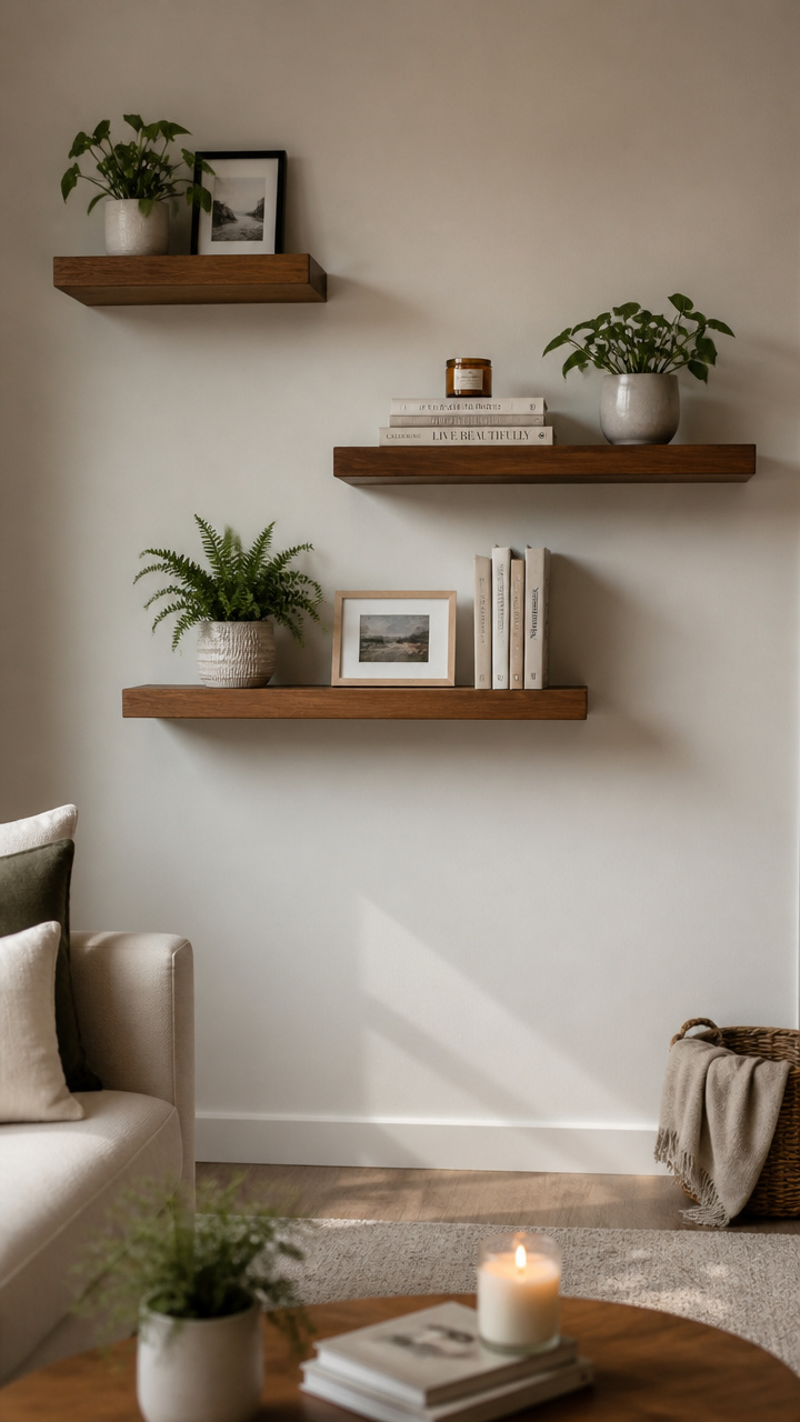 Wall-Mounted Floating Shelves