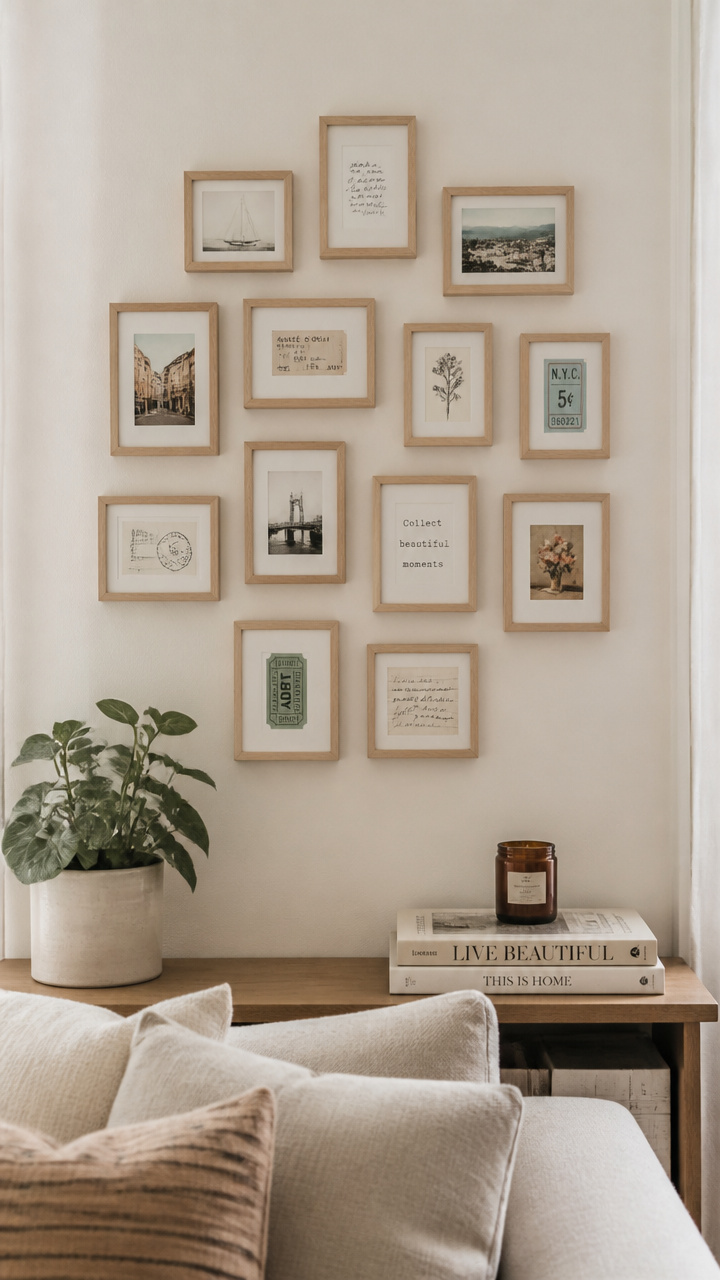 Compact Gallery Wall with Mini Frames