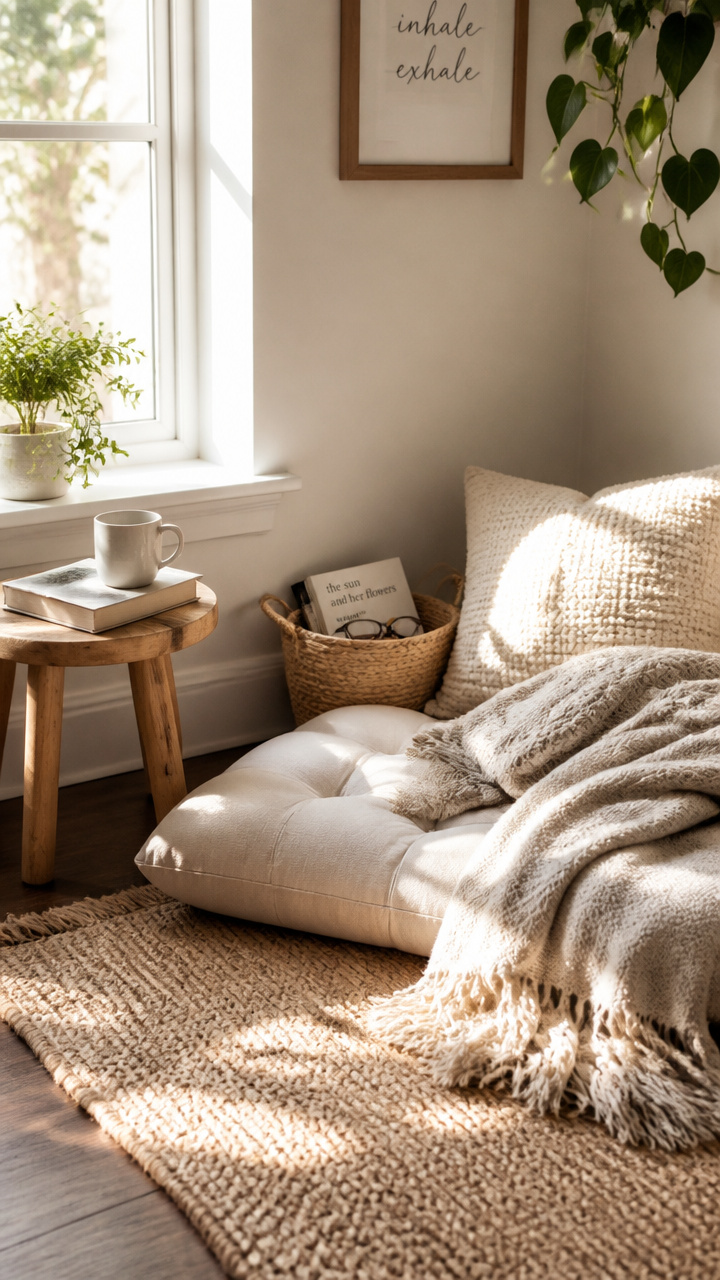 Create a Cozy Reading Nook with a Floor Cushion