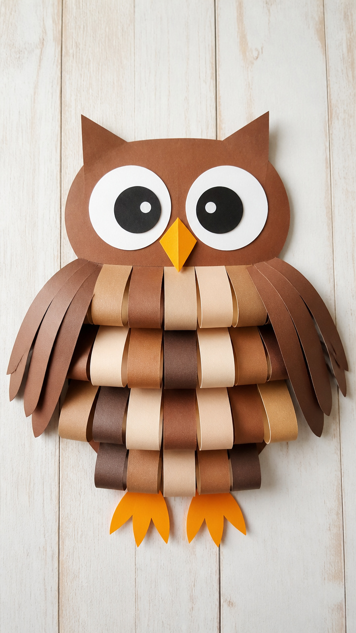 Feathered Owl from Strips