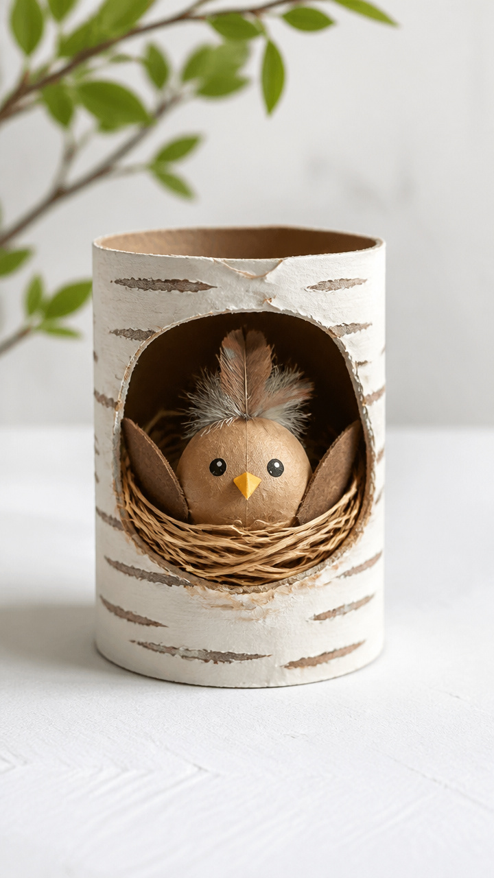 Nestling Bird in a Roll
