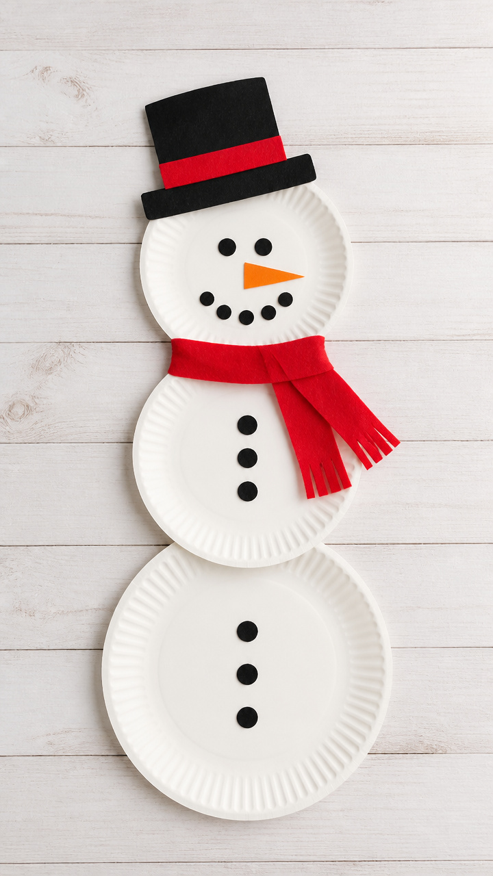 Paper Plate Snowman